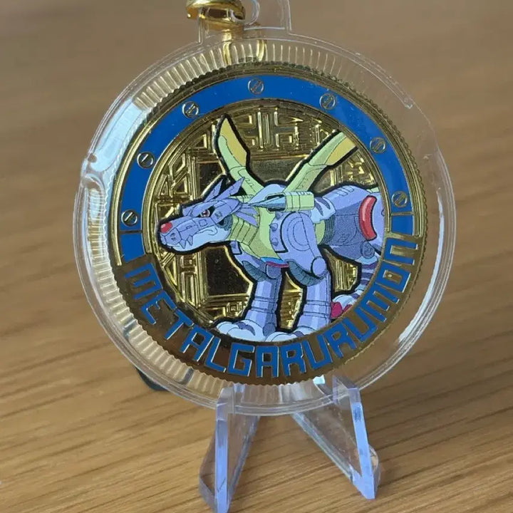 [BUNJANG] Digimon MetalGarurumon Coin Keychain / 홍콩 디지몬 메탈가루몬 코인 키링