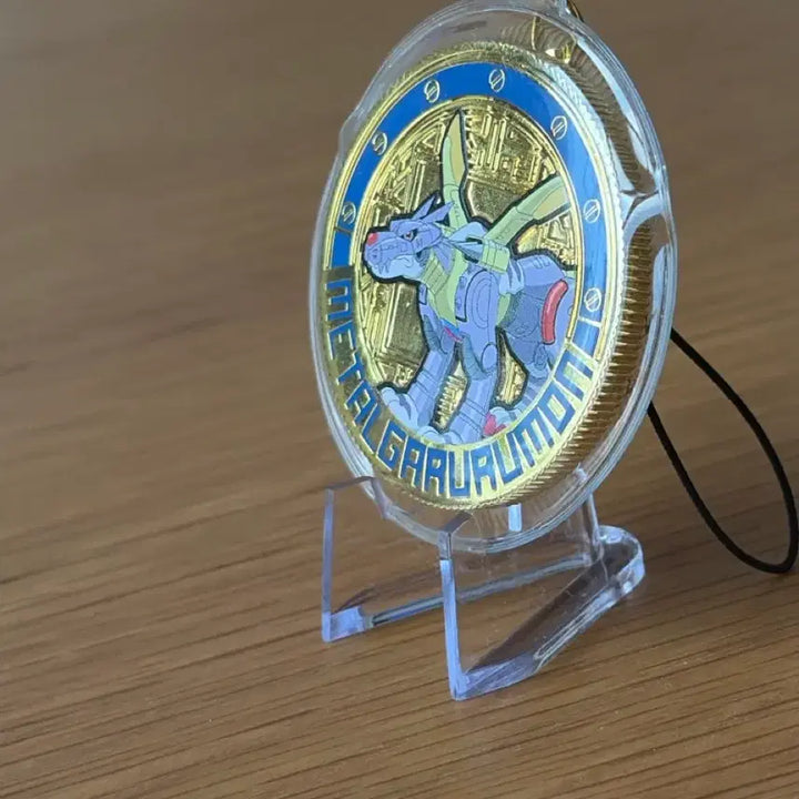 [BUNJANG] Digimon MetalGarurumon Coin Keychain / 홍콩 디지몬 메탈가루몬 코인 키링
