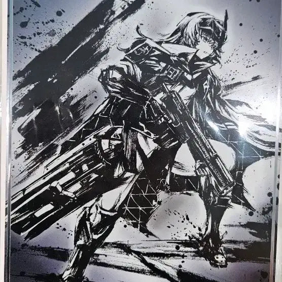 [BUNJANG] NIKKE: Goddess of Victory Snow White Ink Wash Silver Foil Poster / NIKKE 승리의여신:니케 수묵화 은박 포스터 스노우화이트