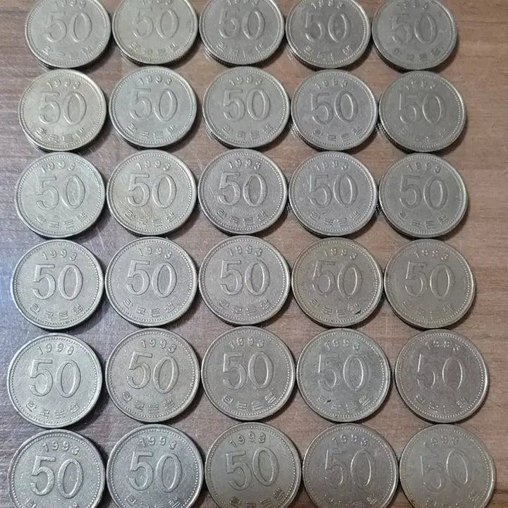 [BUNJANG] 1993 50 Won Coin Set (30 Coins) / 동전 사용제 특년도 1993년 50원 30개