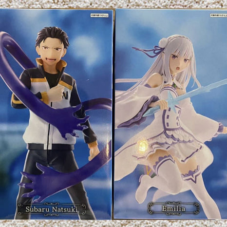 [BUNJANG] Gigo Re:Zero Emilia &amp; Subaru Set (Unsealed) / 현물 바로배송)미개봉) gigo 리제로 에밀리아 스바루 세트