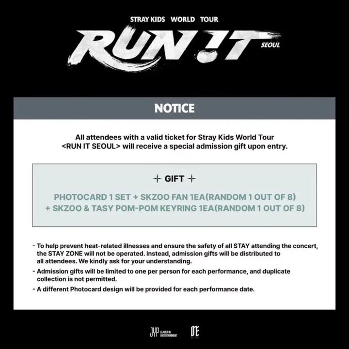 [BUNJANG] Stray Kids 8/1 Concert Entrance Photocard / 8/1 스키즈 콘서트 입장 포카