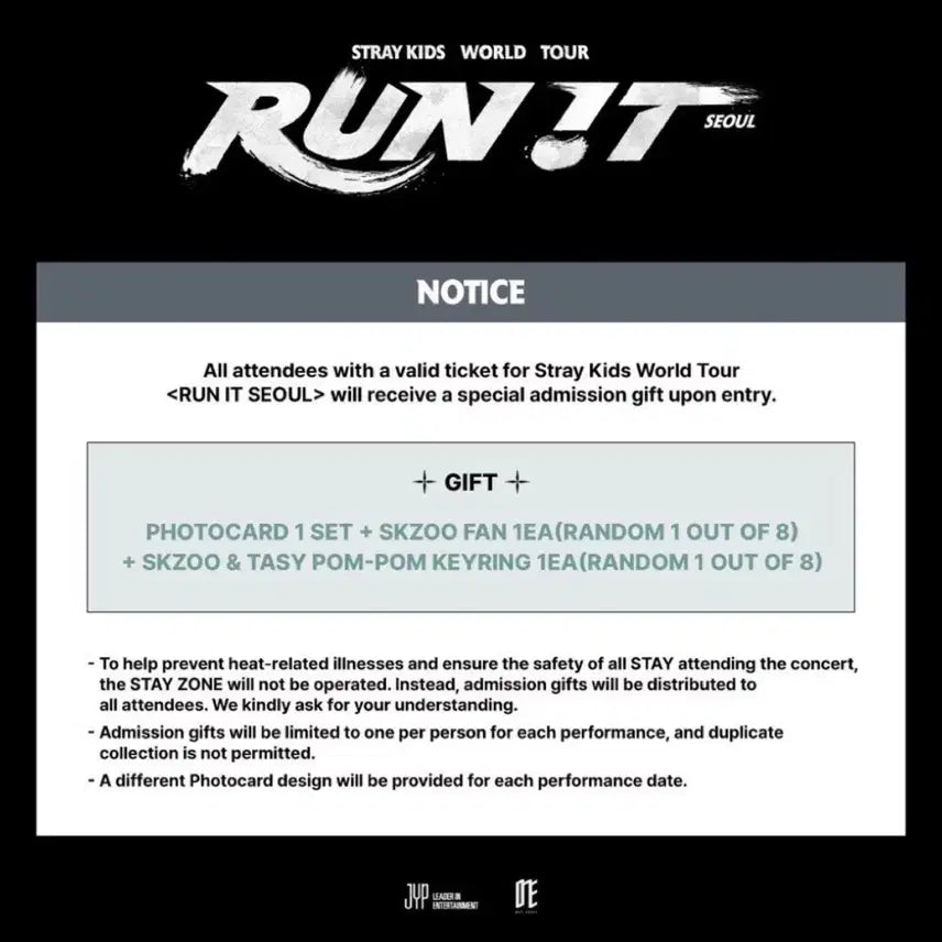 [BUNJANG] Stray Kids 8/1 Concert Entrance Photocard / 8/1 스키즈 콘서트 입장 포카