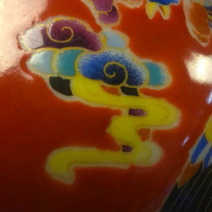 [BUNJANG] Imperial Cloisonné Vase with Phoenix and Cloud Motif / 260918-2 홍유 황실법랑 운봉문 반구병