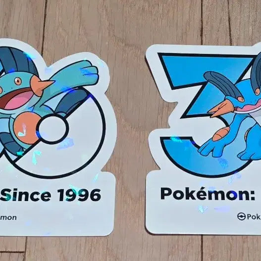 [BUNJANG] Pokemon 30th Anniversary Logo Sticker Set (Numel &amp; Camerupt) / 포켓몬스터 팝업스토어 30주년 로고 스티커 늪짱이 대짱이 일괄