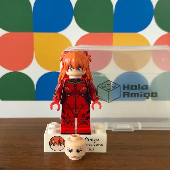 [BUNJANG] Holla Amigo Evangelion Asuka Custom Lego Minifigure / 홀라아미고 에반게리온 아스카 커스텀 레고 미니 피규어