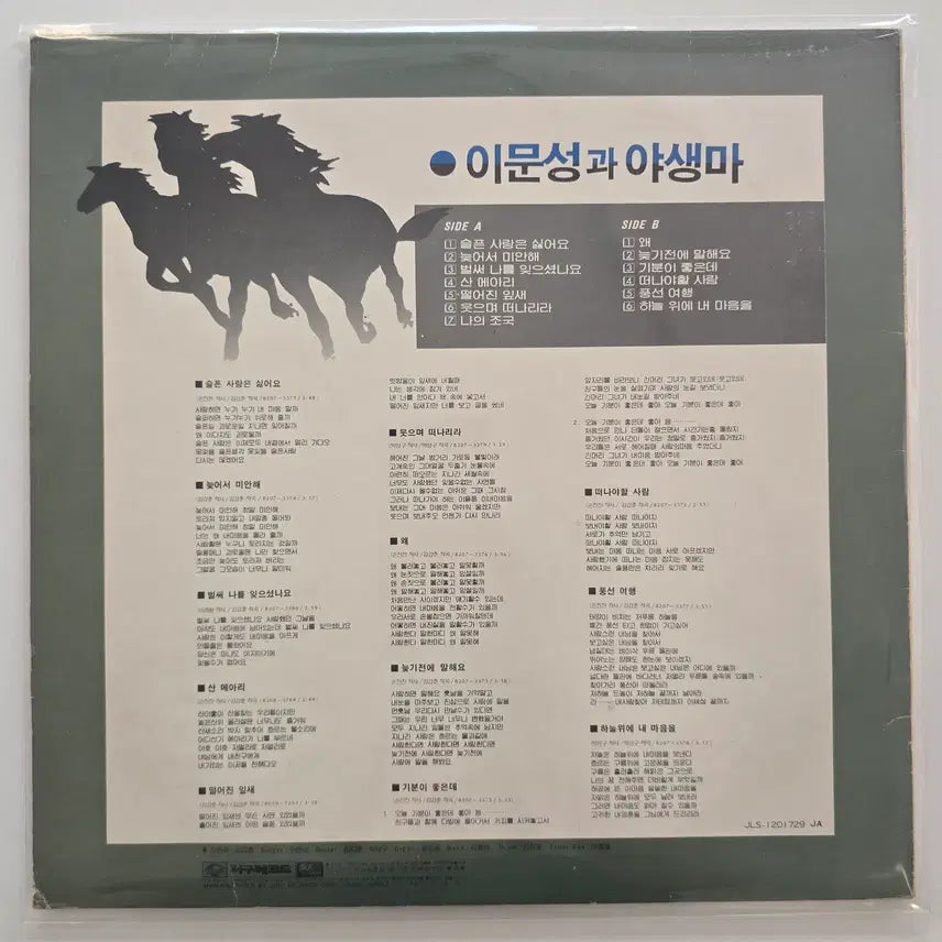 [BUNJANG] Lee Moon Sung &amp; Wild Horse LP / 이문성과 야생마 LP/ EX+소리좋음