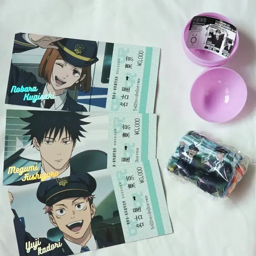 [BUNJANG] Jujutsu Kaisen Nagoya Jujutsu Exploration Ticket-style Card Pouch Bundle Set (Itadori, Fushiguro, Nobara) / 주술회전 나고야 쥬쥬탐방 티켓풍 카드 파우치 일괄 이타도리 후시구로 노바라 단체