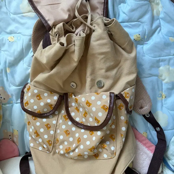 [BUNJANG] Spinns Rilakkuma Backpack Beige Brown / 스핀스 스핀즈 spinns 리락쿠마 베이지 브라운 백팩
