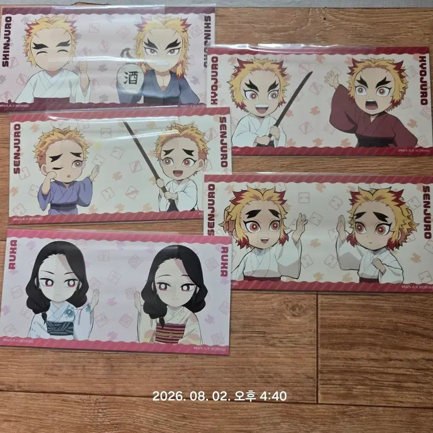 [BUNJANG] Demon Slayer Kyojuro Rengoku &amp; Family Illustration Postcard / 귀멸의 칼날 렌고쿠 쿄쥬로&amp;쿄주로 가족 일러스트 엽서