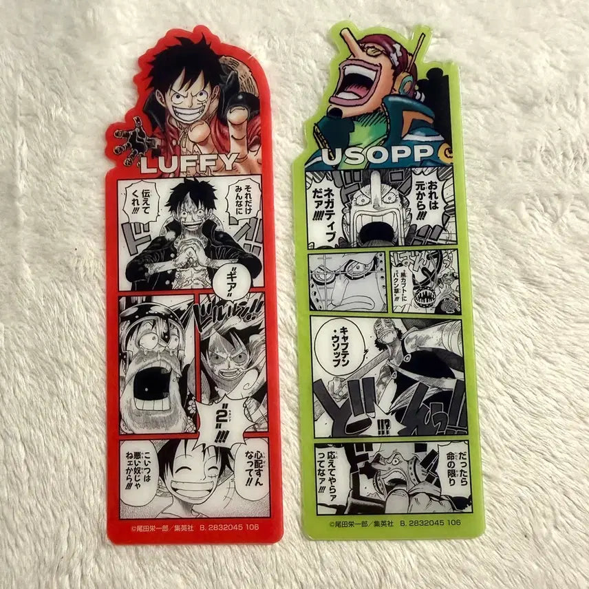 [BUNJANG] One Piece Base Shop Luffy &amp; Usopp Bookmark Bundle Set / 일괄) 원피스 베이스샵 북마크 루피 우솝 책갈피