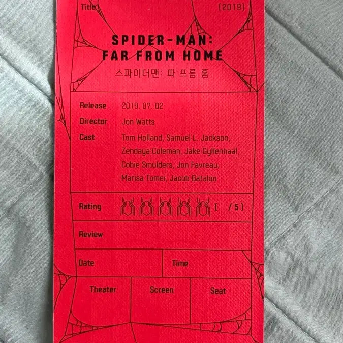 [BUNJANG] Spider-Man: Far From Home Original Ticket / 스파이더맨 파 프롬 홈 오리지널 티켓 판매