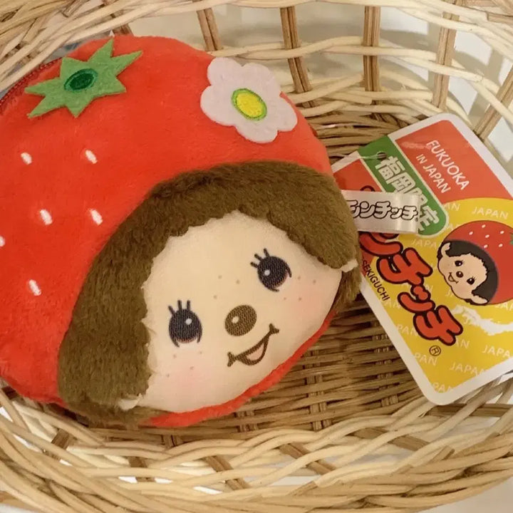 [BUNJANG] Fukuoka Limited Edition Strawberry Monchhichi Pouch / 후쿠오카 한정 딸기 몬치치 파우치