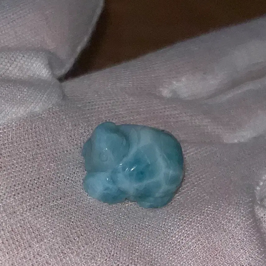 [BUNJANG] Larimar Turtle Carving Gemstone / 천연원석 라리마 미니 거북 카빙 원석 돌