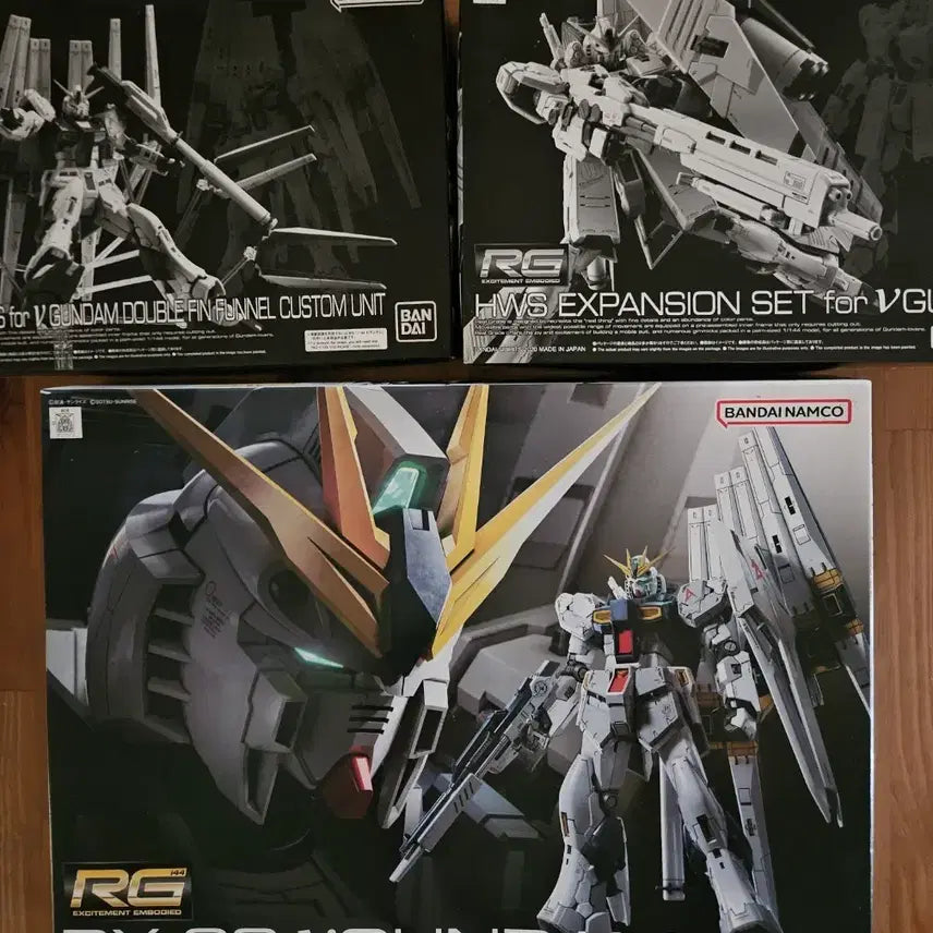 [BUNJANG] Bandai RG Nu Gundam HWS Expansion Set &amp; Double Fin Funnel Custom Unit Full Set / RG 뉴건담 세트 HWS 확장 세트/더블 핀 판넬 프라모델