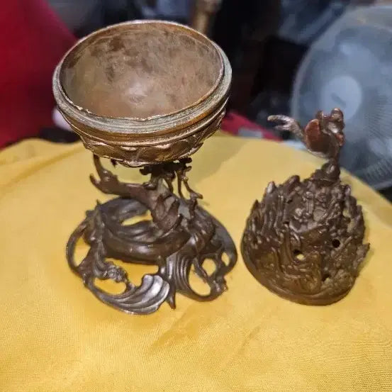 [BUNJANG] Original Asymmetrical Boxan Incense Burner (Baeksan Hyangro) - Red Copper / 의도된 비대칭의 미학 및 천상.지상의 서사가 담긴 오리지널 박산향로