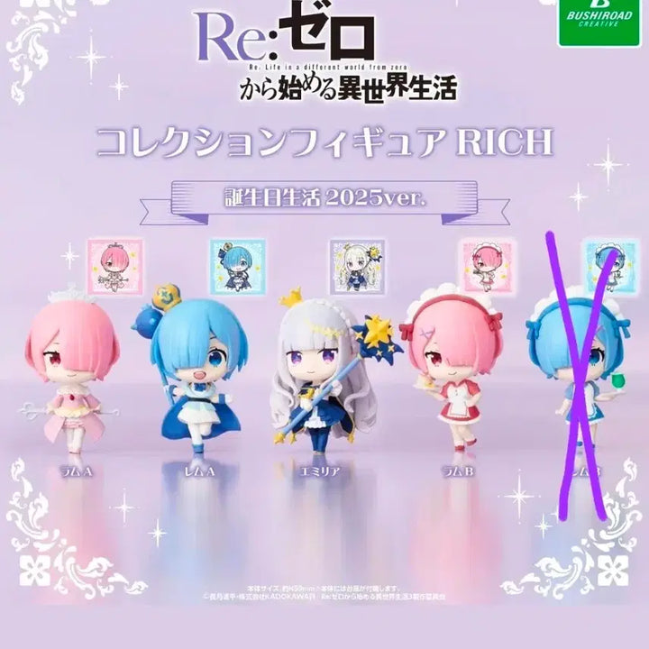 [BUNJANG] Re:Zero 2025 Birthday Figures Bundle Set (Rem, Ram, Emilia) / Re:제로 생일 피규어 2025 BOX ver 4개 일괄