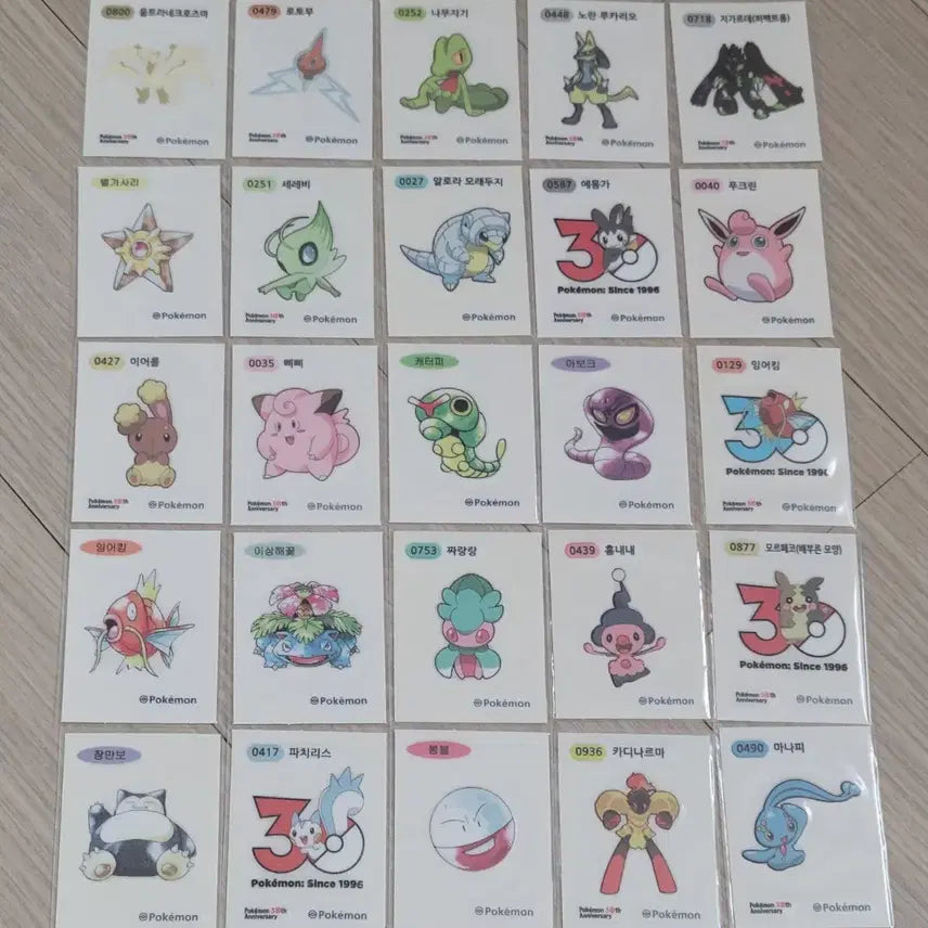 [BUNJANG] Pokemon 30th Anniversary Artwork Sticker Collection / 일괄)포켓몬 30주년 아트워크 띠부씰