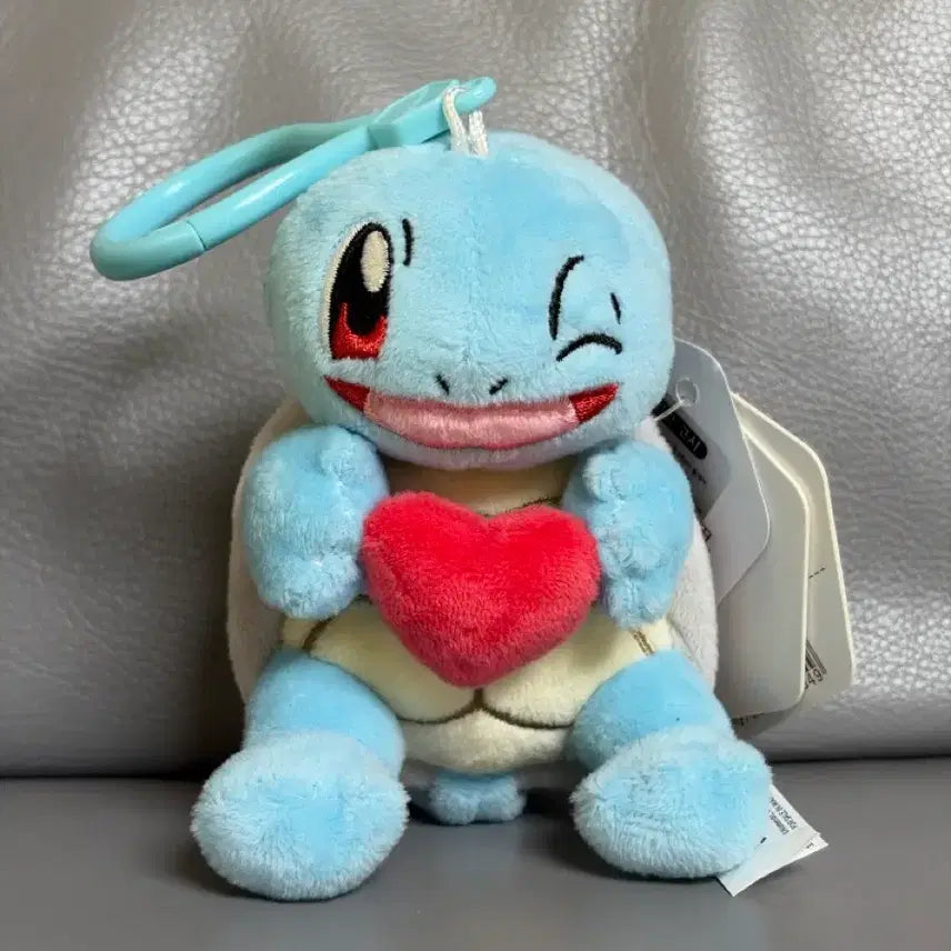 [BUNJANG] Pokemon Squirtle Heart Plush Keychain / [새상품] 포켓몬스터 꼬부기 하트 봉제인형 키링
