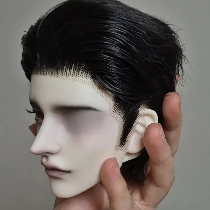 [BUNJANG] LM Head Compatible 8-9 inch Black Setting Wig for 70-75cm SD Size Dolls / bjd 75  구관 헤드 용 르문 헤드 호환 작은 SD 사이즈 셋팅 가발