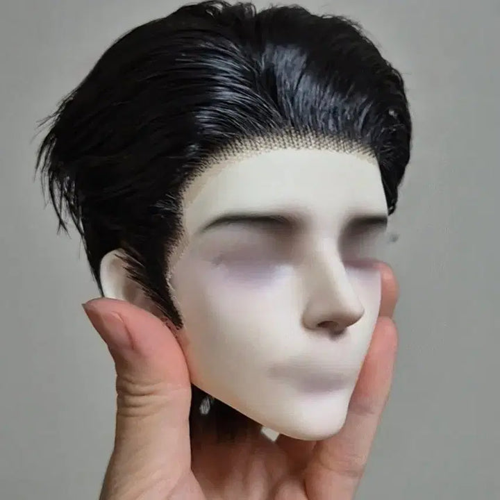 [BUNJANG] LM Head Compatible 8-9 inch Black Setting Wig for 70-75cm SD Size Dolls / bjd 75  구관 헤드 용 르문 헤드 호환 작은 SD 사이즈 셋팅 가발