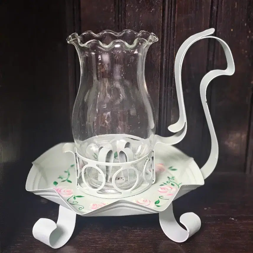 [BUNJANG] Hand-Painted Vintage Candle Holder / 핸드페인팅 촛대 빈티지 민트 캔들홀더