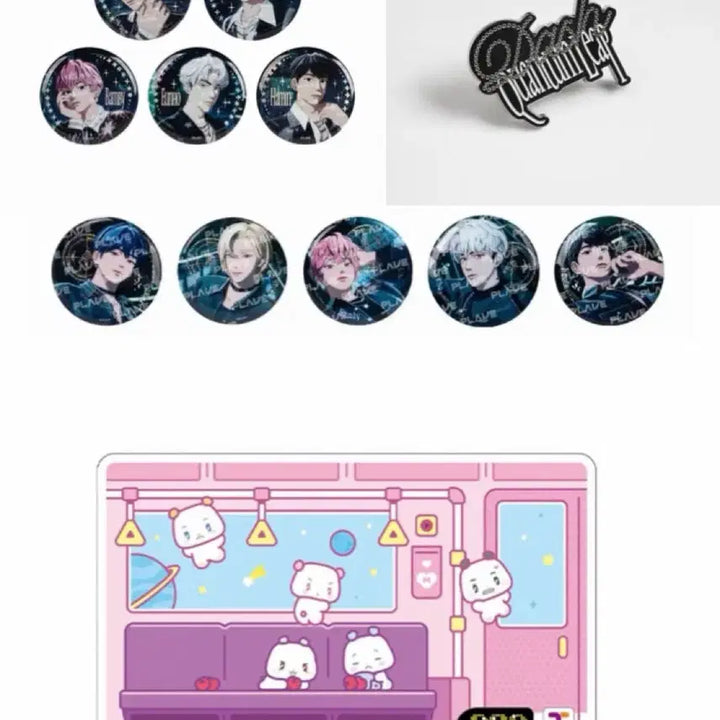 [BUNJANG] PLAVE Mmemimoo Transportation Card Can Badge Set / 플레이브 므메미무 교통카드 캔뱃지