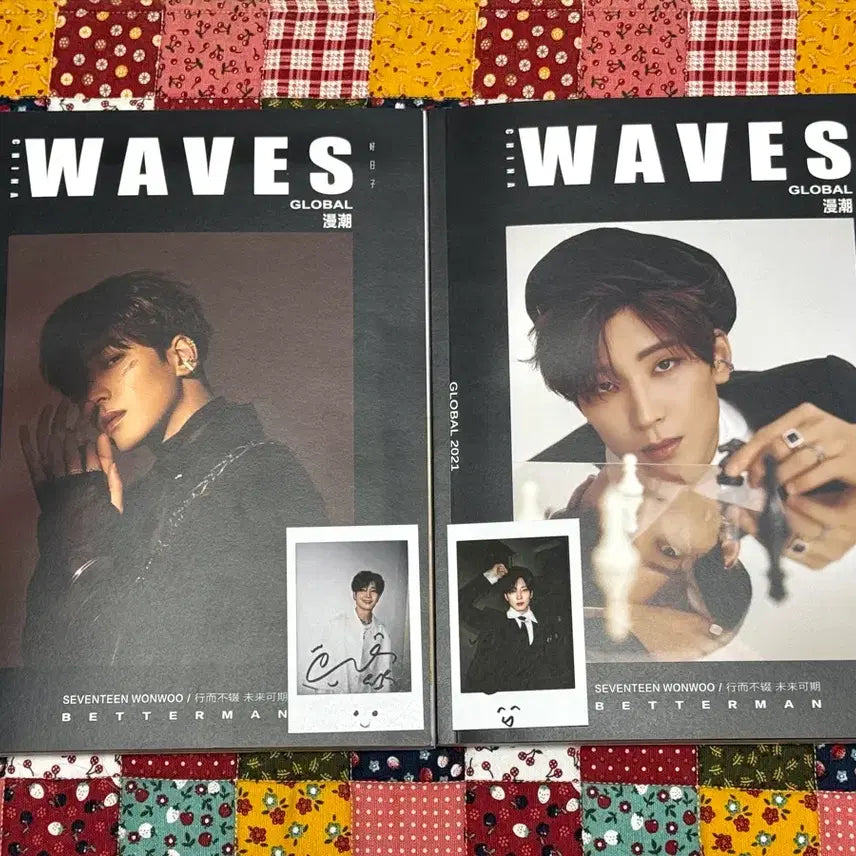[BUNJANG] SEVENTEEN Wonwoo WAVES Magazine Bundle Set (Polaroid, Poster Included) / 세븐틴 원우 중국 WAVES 잡지(폴라로이드, 포스터 포함)