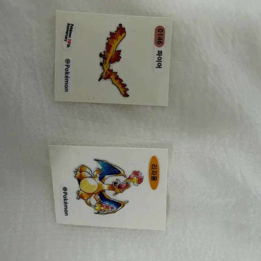 [BUNJANG] Pokemon Stickers Charizard &amp; Moltres Set / 포켓몬 스티커 리자몽 파이어