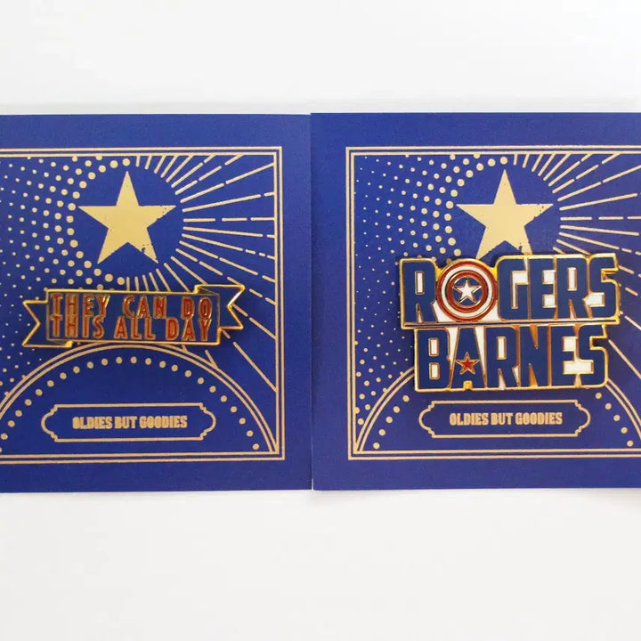 [BUNJANG] Marvel Captain America &amp; Winter Soldier 2-Set Metal Pin Badge / [새상품] 마블 캡틴 아메리카 &amp; 윈터솔져 2종 세트 (로저스 반즈 &amp; 대사) 금속 뱃지 금속 배지