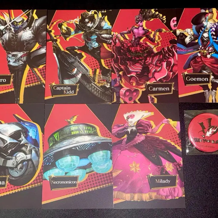[BUNJANG] Persona 5 Royal Phantom Thieves Postcard &amp; Can Badge Bundle Set / 페르소나5 더 로열 괴도단 엽서 캔뱃지 일괄 판매합니다!