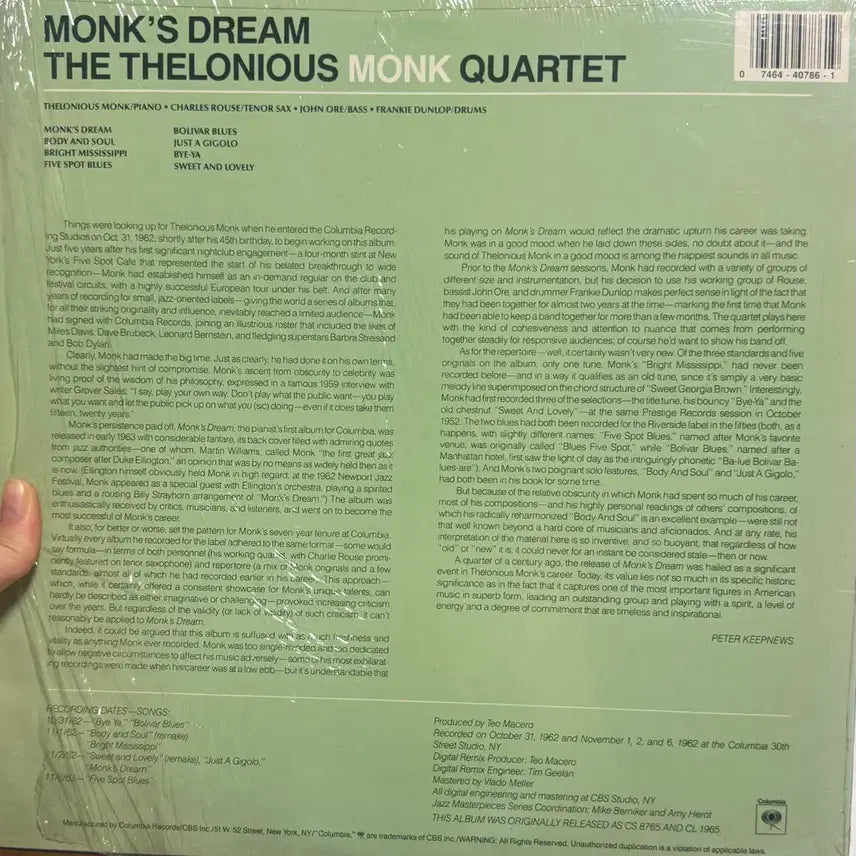 [BUNJANG] Thelonious Monk Jazz LP - Monk&