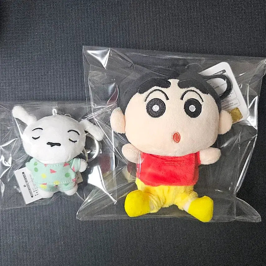 [BUNJANG] Crayon Shin-chan Official Shiro (White Dog) Plush Keychain Set / 정품) 짱구 흰둥이 인형 키링 세트