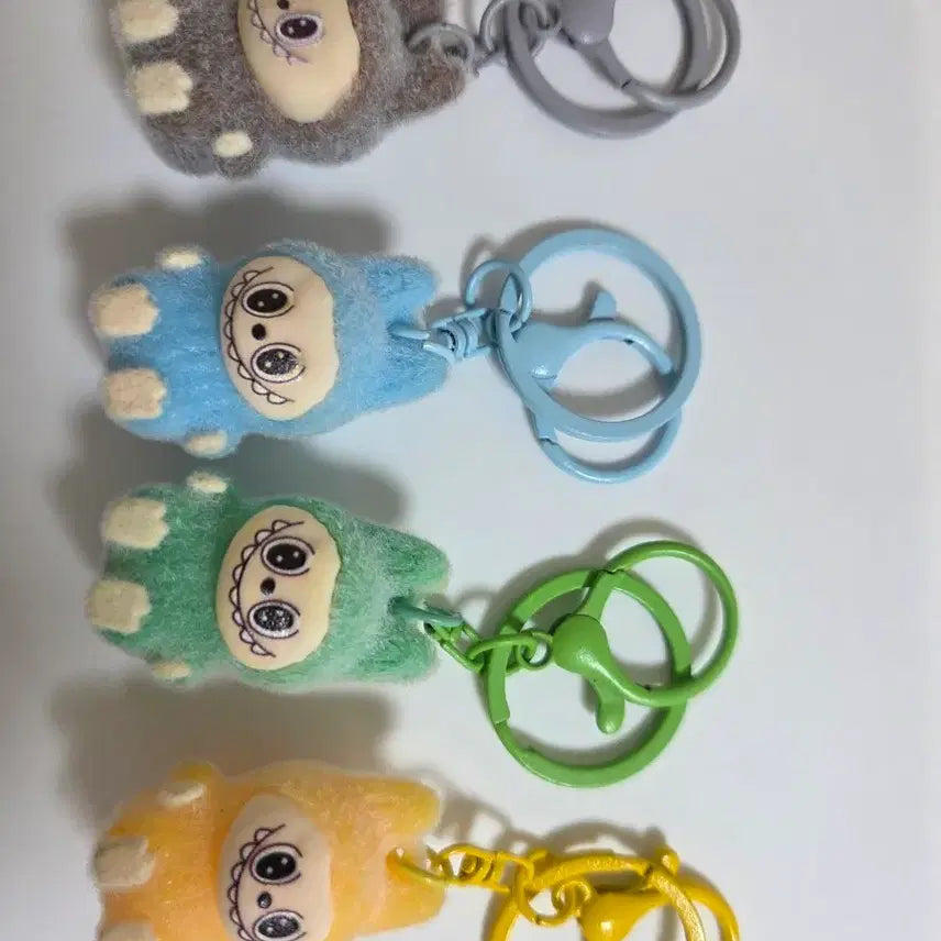 [BUNJANG] Labubu Flocking Keyring Set (4 Types) / 라부부플로킹키링4종