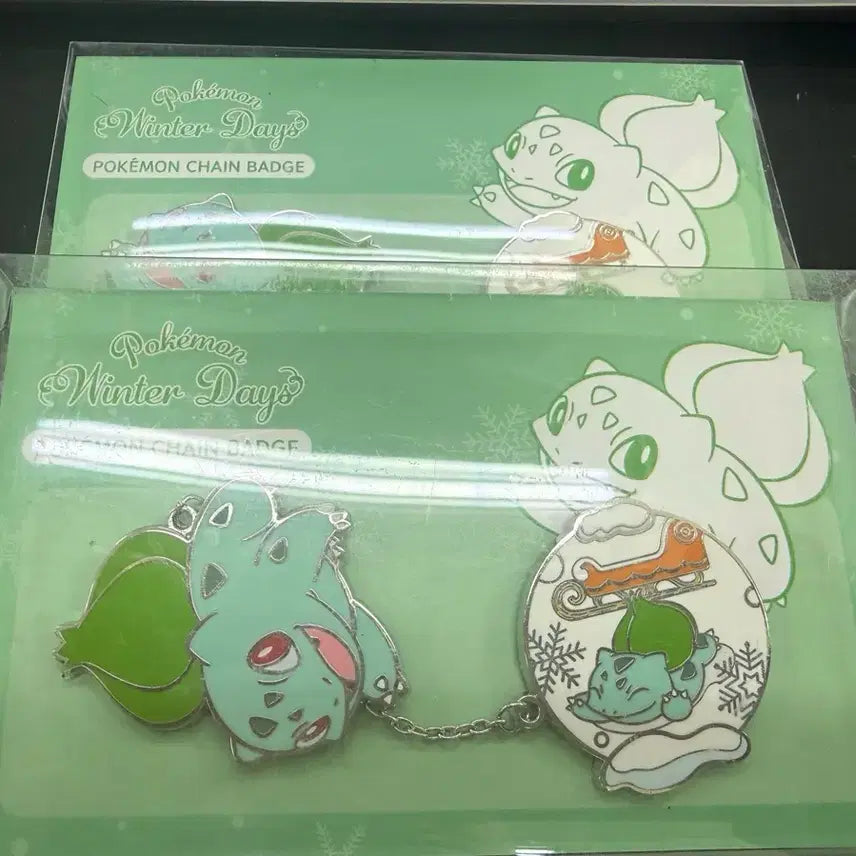 [BUNJANG] Pokemon Bulbasaur Winter Snow Globe Chain Badge / 포켓몬스터 이상해씨 윈터 스노우볼 체인 배지 이상해씨