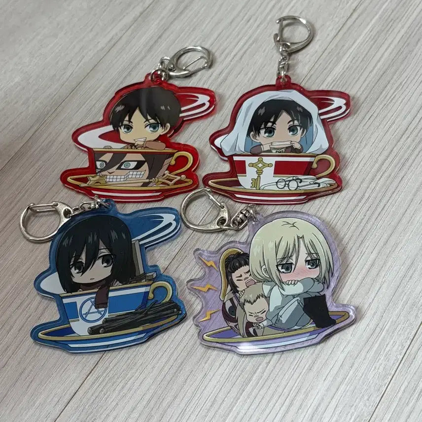 [BUNJANG] Attack on Titan Acrylic Keychain Bundle / 진격의거인 컵 아크릴 키링 일괄 (배송비포함)