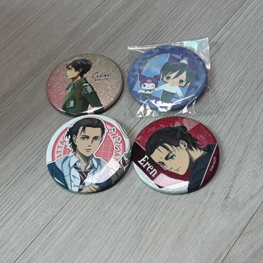 [BUNJANG] Attack on Titan Eren Glitter Can Badge Bundle Set / 진격의거인 에렌 글리터 캔뱃지 일괄