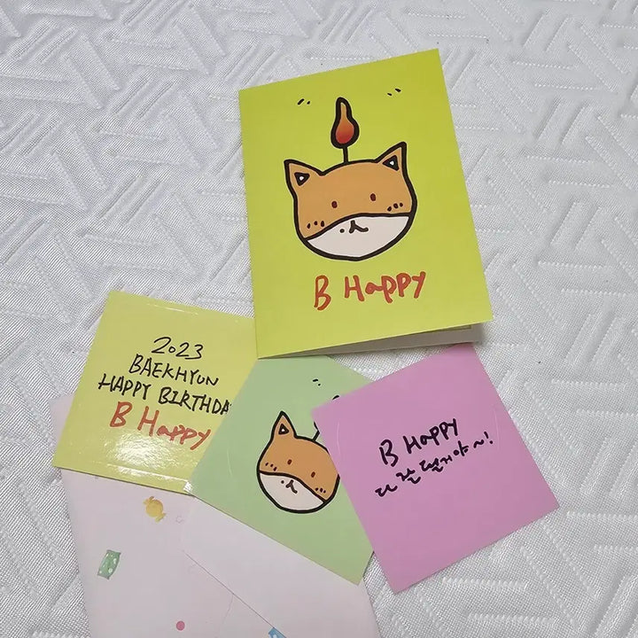 [BUNJANG] Baekhyun 2023 Birthday Party Postcard &amp; Sticker Bundle Set / 백현 2023 큥일파티 생일카드&amp;스티커