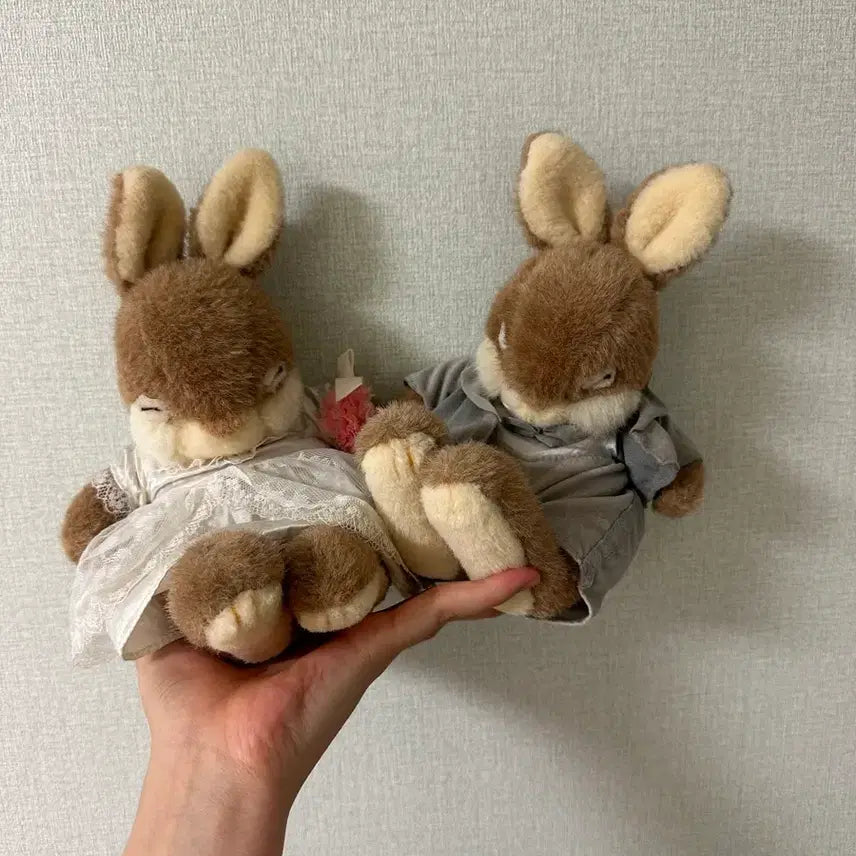[BUNJANG] Vintage Wedding Sleeping Rabbit Couple Bride and Groom Figurine / 빈티지 웨딩잠토 잠자는토끼 부부 신랑신부