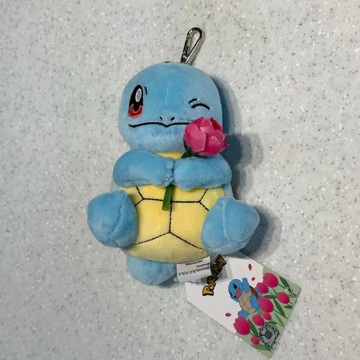 [BUNJANG] Squirtle Flower Charm / 꽃을 든 꼬부기 가방걸이 인형