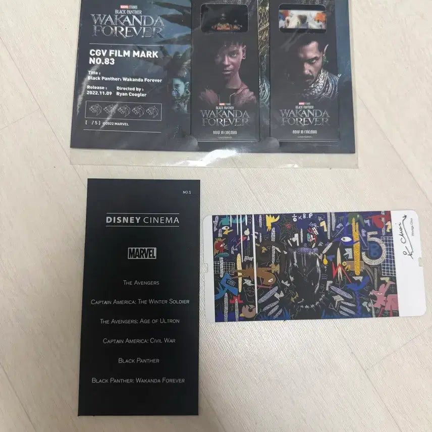 [BUNJANG] Black Panther Film Mark &amp; Disney Cinema Original Ticket OT / 블랙팬서 필름마크 &amp; 디즈니 시네마 블랙팬서 디자인 오리지널 티켓 오티