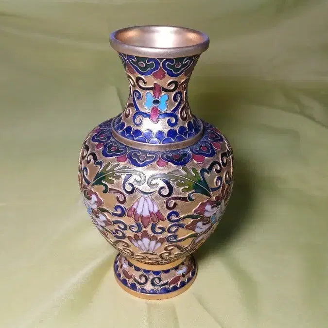 [BUNJANG] Cloisonné Gilt Brass Vase / 칠보 금장 동 화병