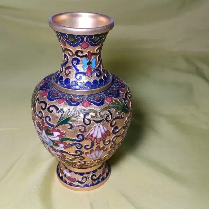 [BUNJANG] Cloisonné Gilt Brass Vase / 칠보 금장 동 화병