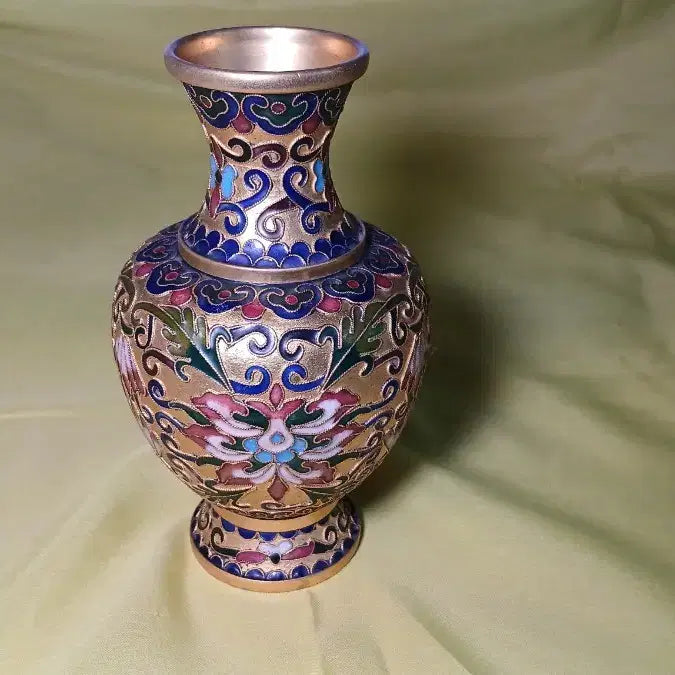 [BUNJANG] Cloisonné Gilt Brass Vase / 칠보 금장 동 화병