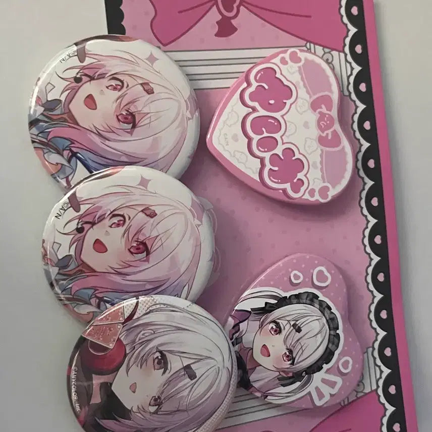 [BUNJANG] NIJISANJI Shiina Yuika Can Badge Set / 니지산지 시이나 유이카 캔뱃지 세트