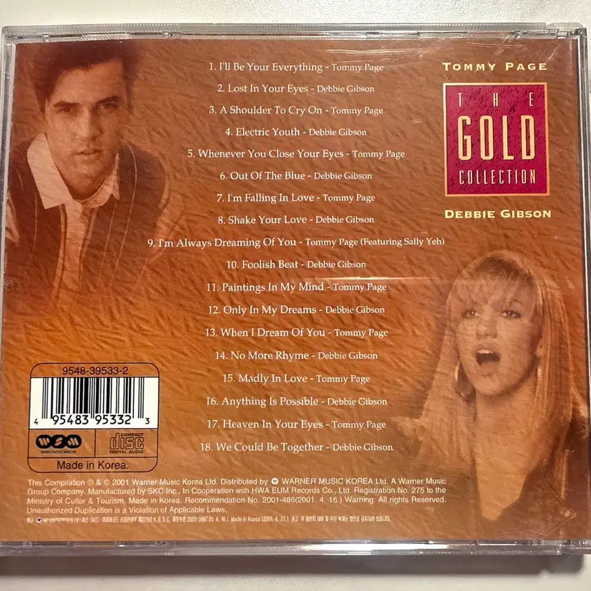 [BUNJANG] Tommy Page &amp; Debbie Gibson Gold Collection CD / Tommy Page 토미 페이지 &amp; Debbie Gibson 데비 깁슨 골드 컬렉션 CD 토미페이지 데비깁슨