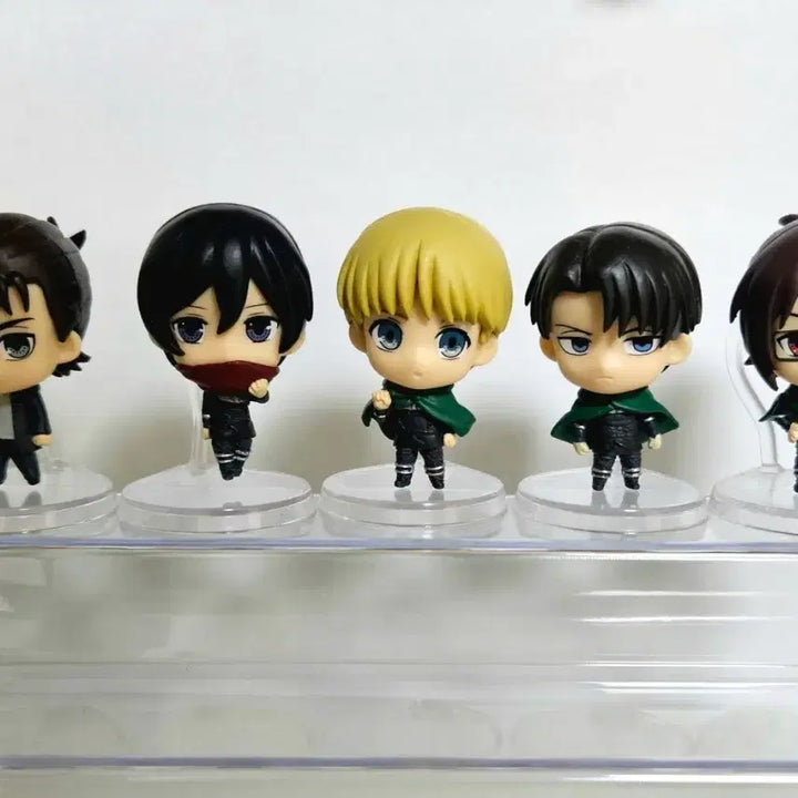 [BUNJANG] Attack on Titan Standing Figure Collection Set (Eren, Levi, Mikasa, Armin, Hange) / 5종 세트) 진격의거인 스탠딩 피규어 컬렉션/ 에렌 리바이 미카사 아르민 한지