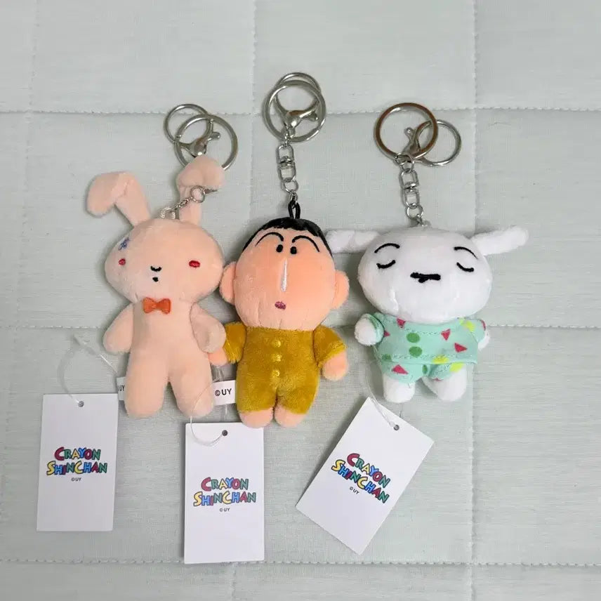 [BUNJANG] Crayon Shin-chan Crayon Shin-chan Keyring &amp; Pouch Set (Mong, Yuri Rabbit, Shiro + Mong Coin Pouch) / 신상 짱구는 못말려 키링(맹구,유리토끼,흰둥이)+맹구 파우치 세트