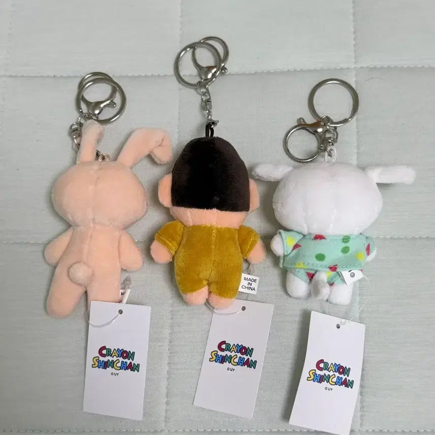 [BUNJANG] Crayon Shin-chan Crayon Shin-chan Keyring &amp; Pouch Set (Mong, Yuri Rabbit, Shiro + Mong Coin Pouch) / 신상 짱구는 못말려 키링(맹구,유리토끼,흰둥이)+맹구 파우치 세트