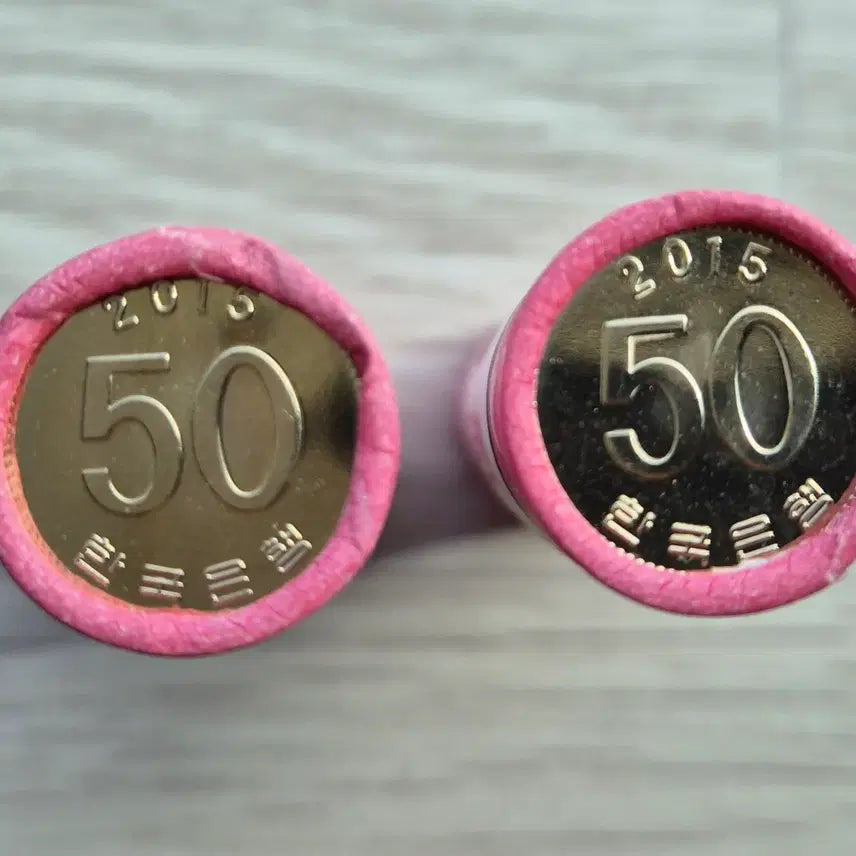 [BUNJANG] 50 Won Coin Rolls (2015, 2016) - Uncirculated / 2015년 50원 롤 주화 2세트 (미사용)